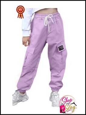 Cargo Drawstring Jogger Pants High Rise Tapered Casual Sweatpants